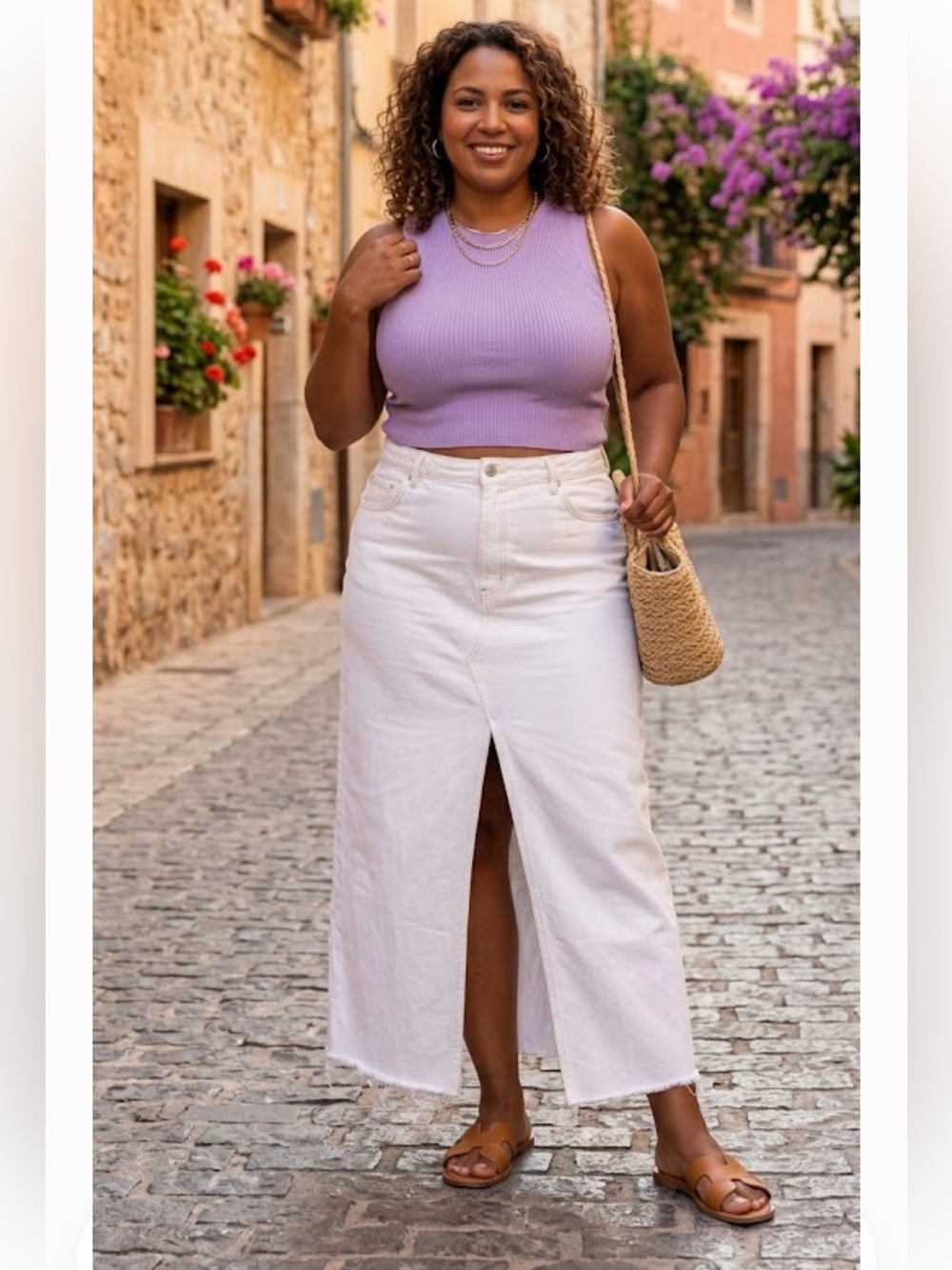 MNG Women’s White Jean’s Maxi Skirts